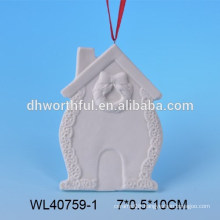 2016 new hanging christmas decor,hanging ceramic christmas houses